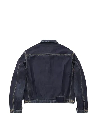 Visvim Structured Indigo Denim Jacket With Button-up Front In Blue