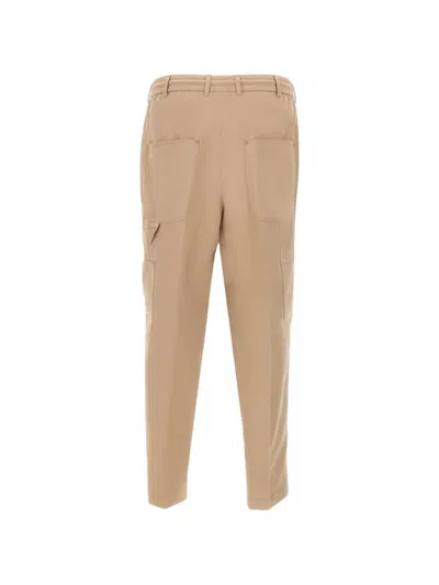 Pt Torino Elasticated Drawstring Trousers In Brown