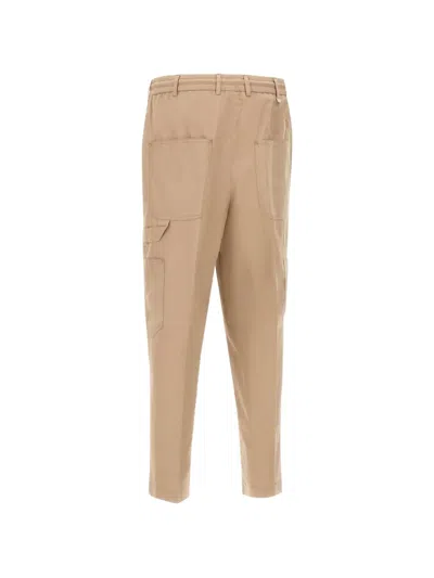 Pt Torino Elasticated Drawstring Trousers In Brown