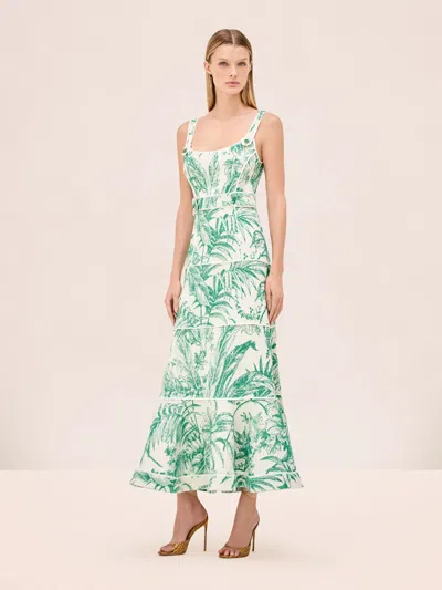 Alexis Kayleen Floral-pattern Maxi Dress In Green