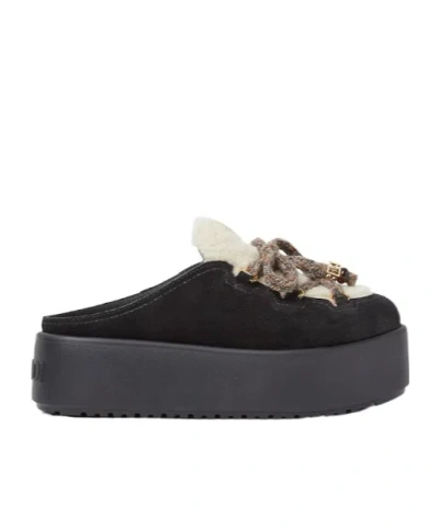 Fendi Black Suede Sandals In Black