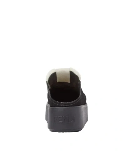 Fendi Black Suede Sandals In Black
