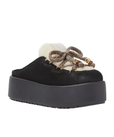 Fendi Black Suede Sandals In Black