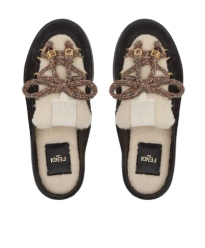 Fendi Black Suede Sandals In Black
