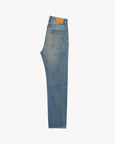 Saint Laurent 90s Slim Ankle Trousers Belt Loops In Blue