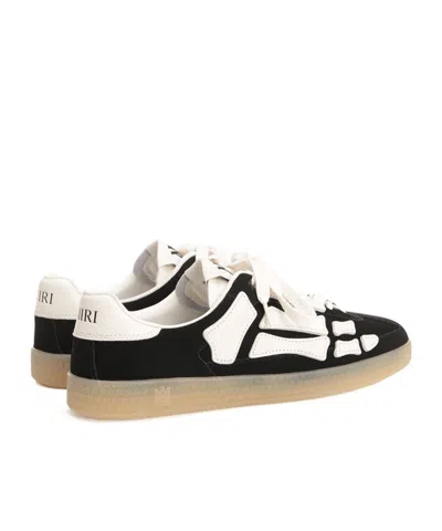 Amiri Pacific Bones Black Low Top Sneakers With Logo Patch On The Tongue And Logo Lettering On The Heel In In Multi