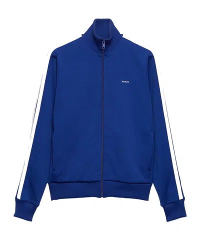 Prada Men's Technical Fabric Blouson Jacket In Blue