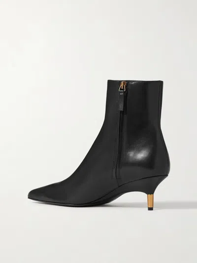 Khaite 55mm Bella Leather Ankle Boots In Black