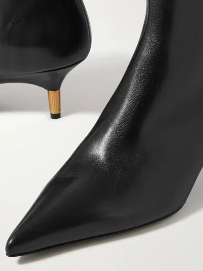 Khaite 55mm Bella Leather Ankle Boots In Black