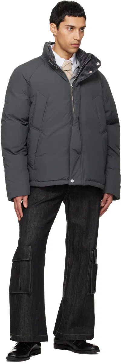 Nullus Gray 8 Pocket Down Jacket In Gray