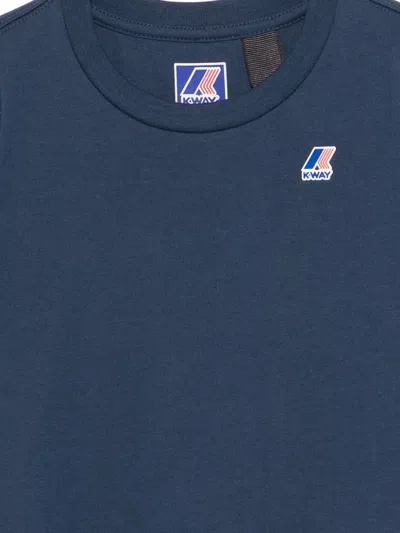 K-way Logo-patch T-shirt In Blue