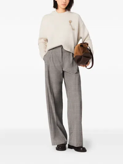 Maje Checked-pattern Trousers In Multi