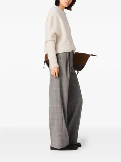 Maje Checked-pattern Trousers In Multi