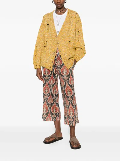 R13 Button Cardigan In Multi