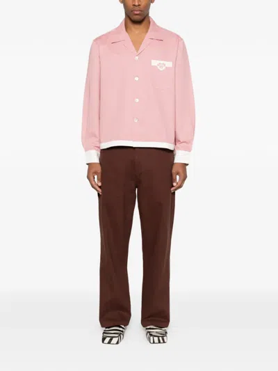 Bode Camp-collar Pocket Shirt In Pink