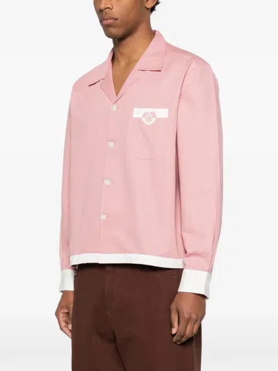 Bode Camp-collar Pocket Shirt In Pink
