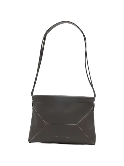 Brunello Cucinelli Shoulder Bag Soft Structure Adjustable Strap In Brown