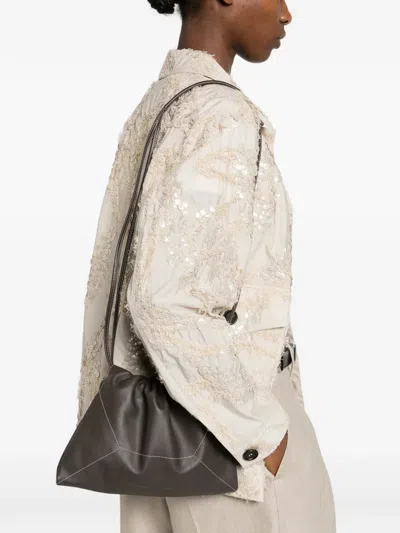 Brunello Cucinelli Shoulder Bag Soft Structure Adjustable Strap In Brown