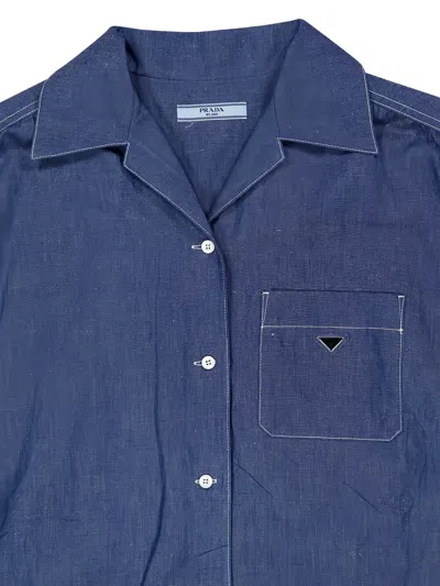 Prada Pocket Button Jumpsuit In Blue