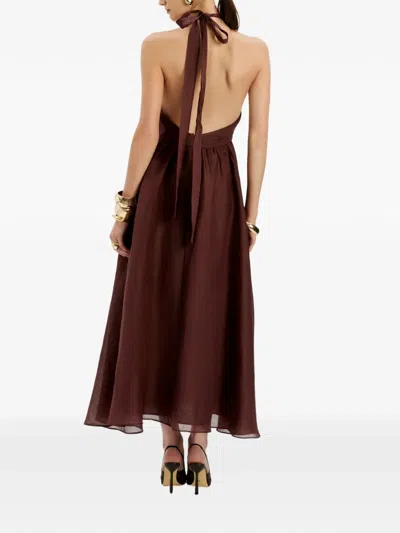 Bardot Cavarly Ramie Halter Dress In Brown