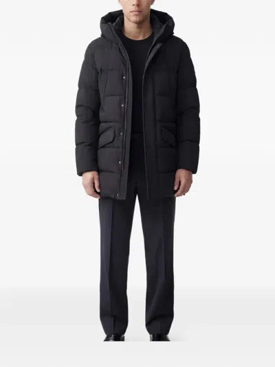 Hèskimo Hooded Flap-pocket Coat In Black