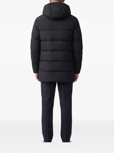 Hèskimo Hooded Flap-pocket Coat In Black
