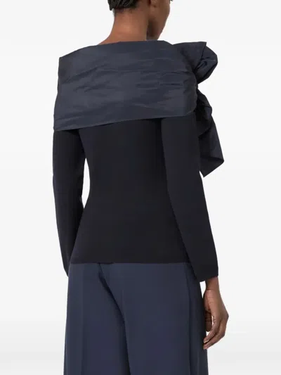 Max Mara Bow-decorated Wool Sweater In Black