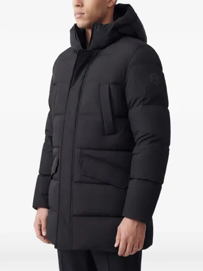 Hèskimo Hooded Flap-pocket Coat In Black