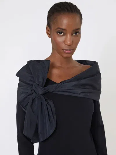 Max Mara Bow-decorated Wool Sweater In Black