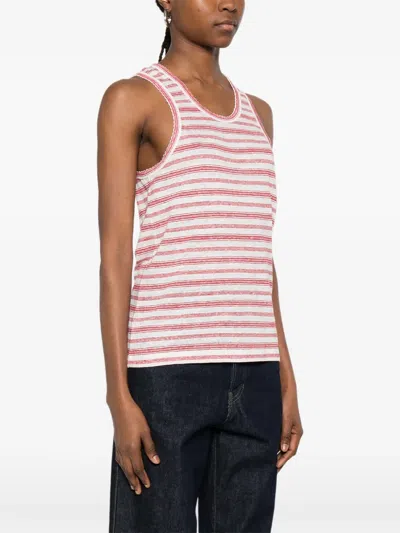 A.p.c. A. P.c. Striped Tank Top In Pink