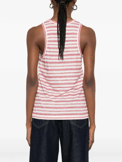 A.p.c. A. P.c. Striped Tank Top In Pink