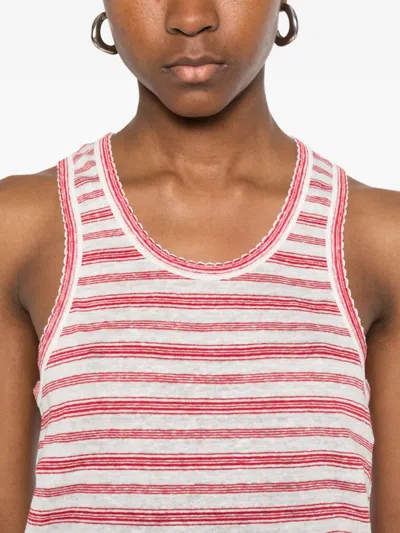 A.p.c. A. P.c. Striped Tank Top In Pink