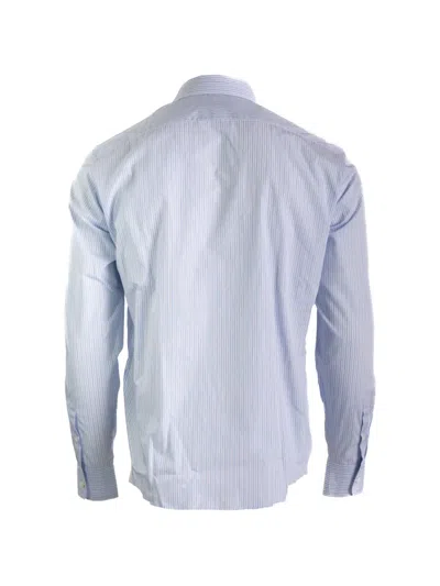 Prada Striped-pattern Long-sleeve Shirt In Blue