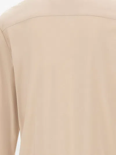 Eleventy Double-button Collar Shirt In Brown
