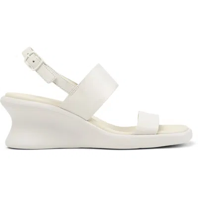 Camper Louise Slingback Platform Wedge Sandal In White