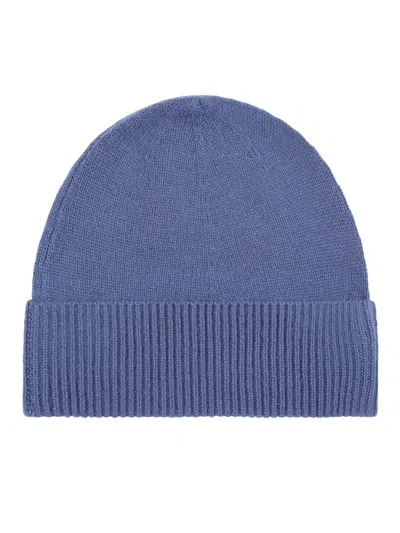 Bompard Ribbed Beanie Hat In Blue