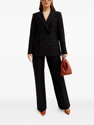 Fay Double-breasted Blazer In Black