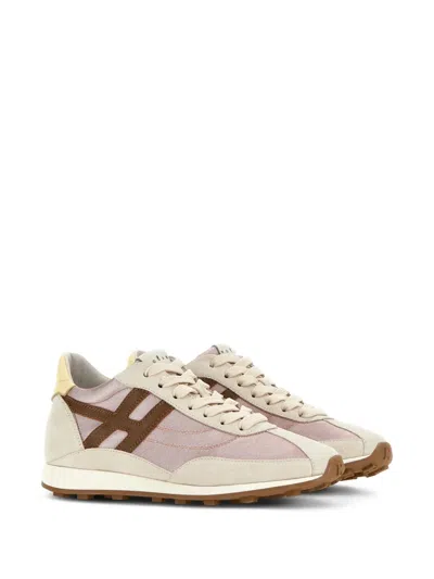 Hogan Athletic Suede And Technical Fabric Sneakers In White