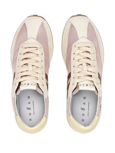 Hogan Athletic Suede And Technical Fabric Sneakers In White
