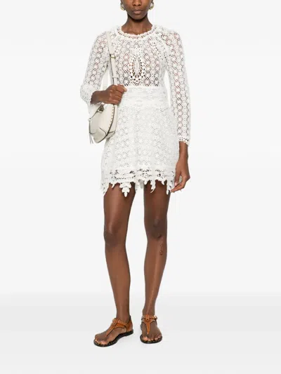 Isabel Marant Hizene Cotton-guipure Lace Mini Dress In Neutral