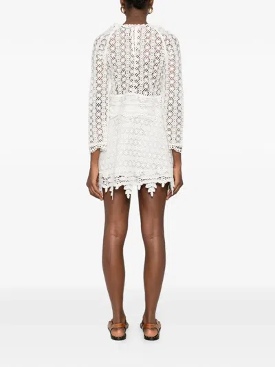 Isabel Marant Hizene Cotton-guipure Lace Mini Dress In Neutral