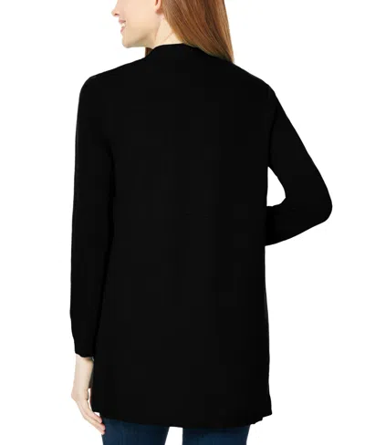Jones New York Petite Icon Open-front Relaxed Cardigan In Black