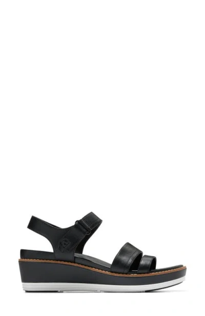 Cole Haan Og Peyton Flatform Leather Wedge Sandal In Black