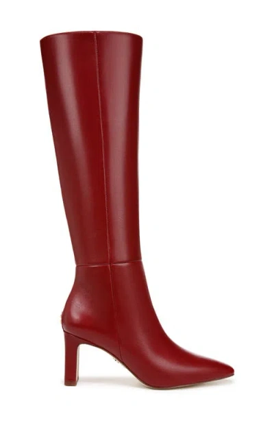 Sam Edelman Sylvia Wide Calf Knee High Boot Cabernet Red Leather In Burgundy