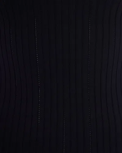 Elisabetta Franchi Openwork Knit Necklace-detail Dress In Blue