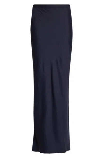 Twp My Endless Love Satin Maxi Skirt In Blue