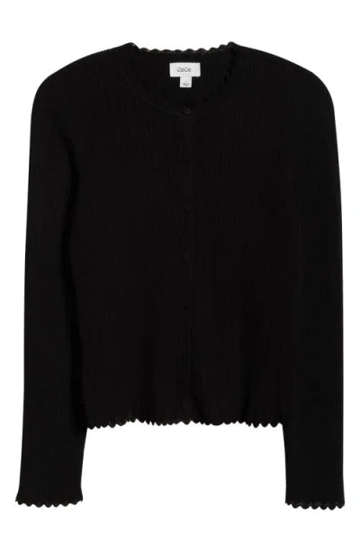 Cece Button Front Sweater In Black