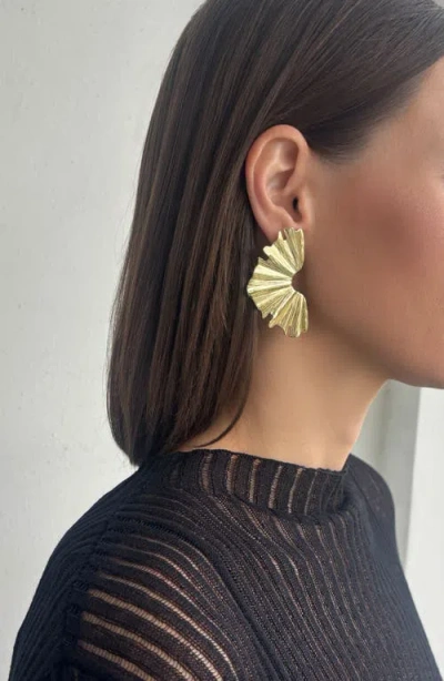 Adornia Plated Wave Statement Earrings In Gold