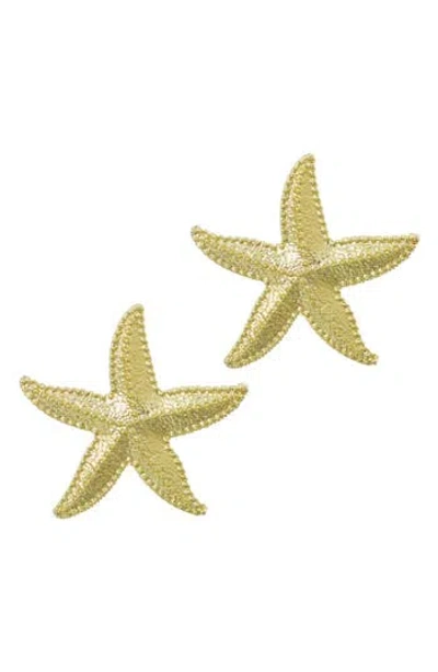 Adornia Gold Plated Oversized Shell Stud Earrings In Gold
