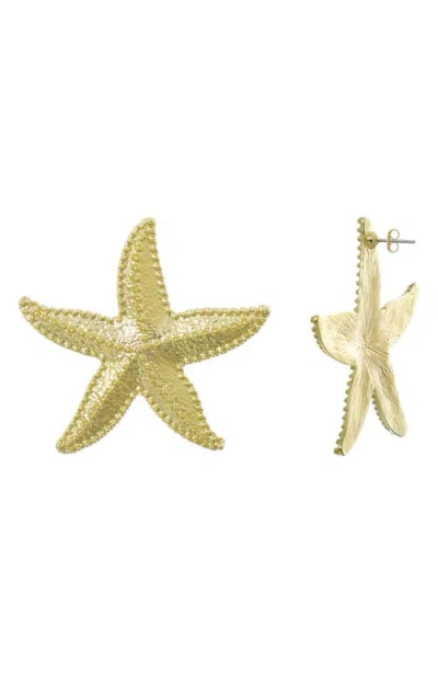 Adornia Gold Plated Oversized Shell Stud Earrings In Gold